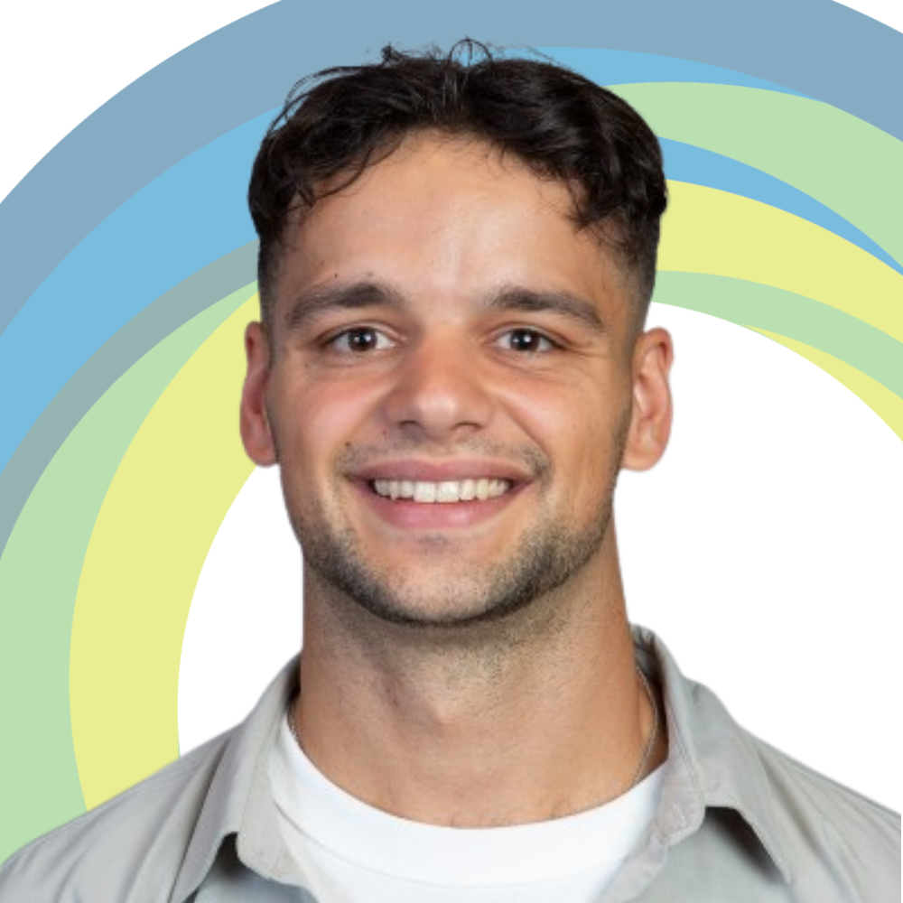 Man smiling with short hair
