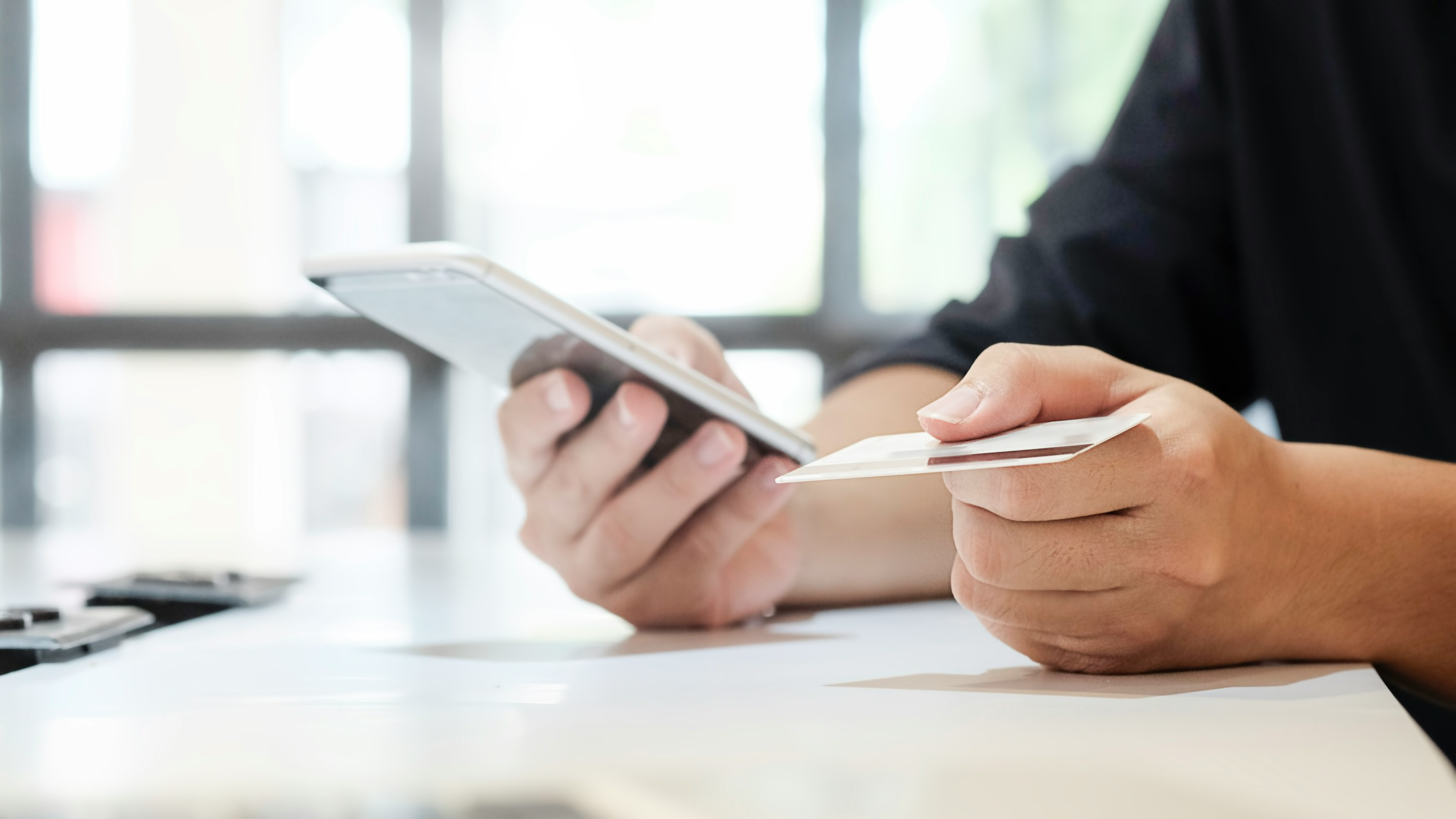 Man holding phone.
