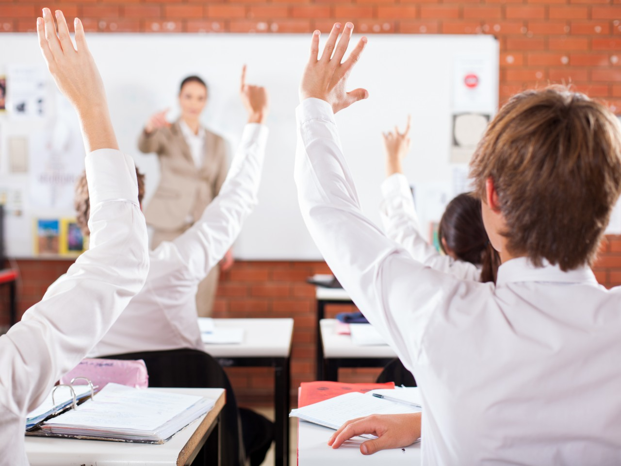 A classroom in Caerphilly