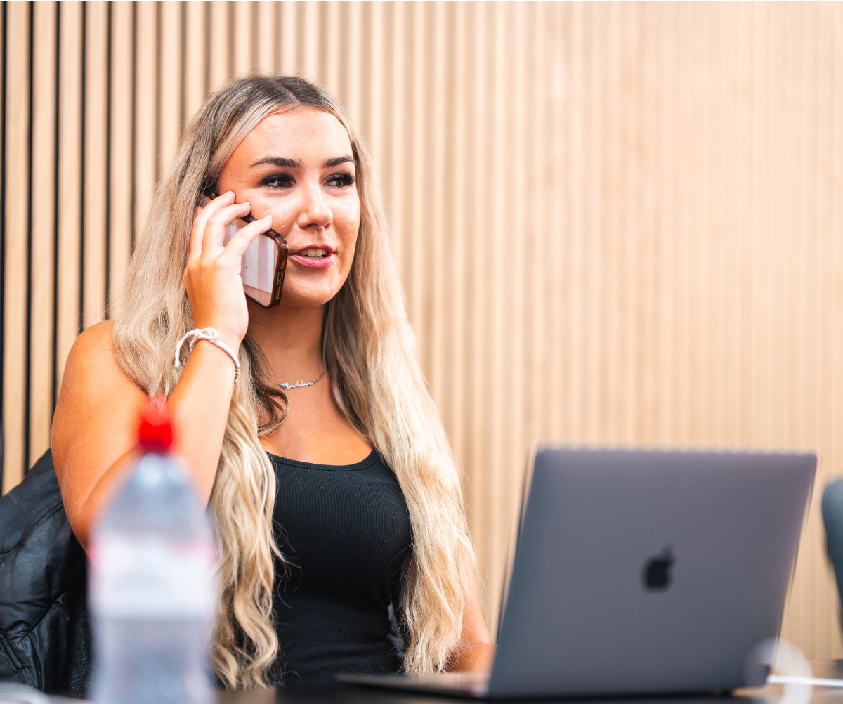 Recruitment consultant on the phone