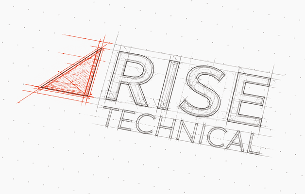 Rise Technical Logo mit Dreiecksdesign