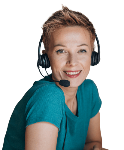 Smiling recruiter with headset