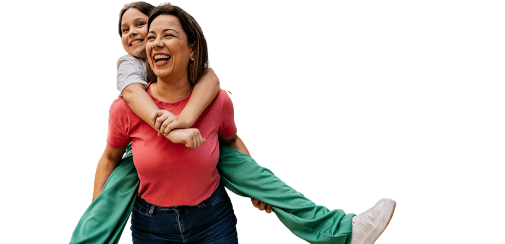Smiling AHP carrying child, symbolising Medacs Healthcare’s family-friendly relocation support and lifestyle benefits.