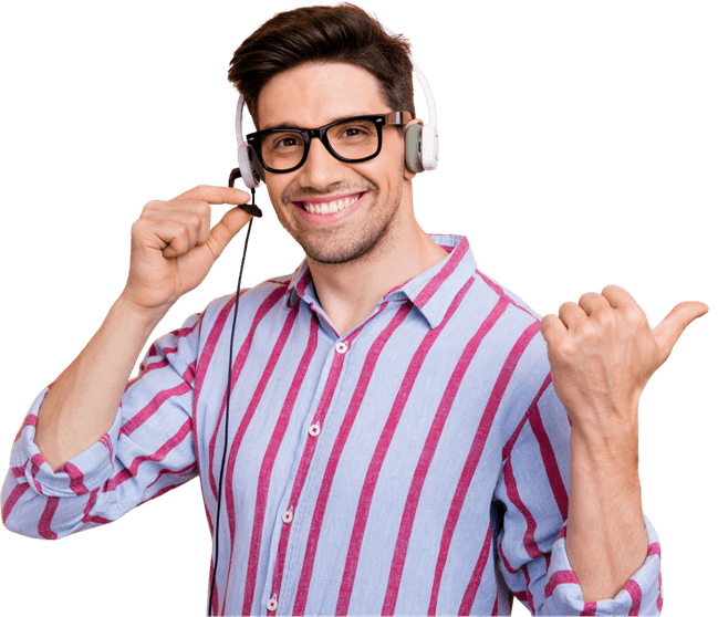 Smiling professional with headset, symbolising Medacs Healthcare’s commitment to accessible and reliable staffing support.