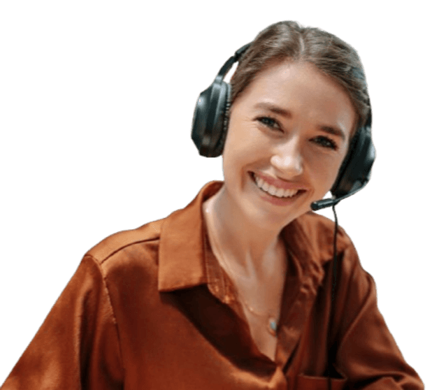 Smiling woman working from home