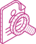 pink magnifying glass and person profile