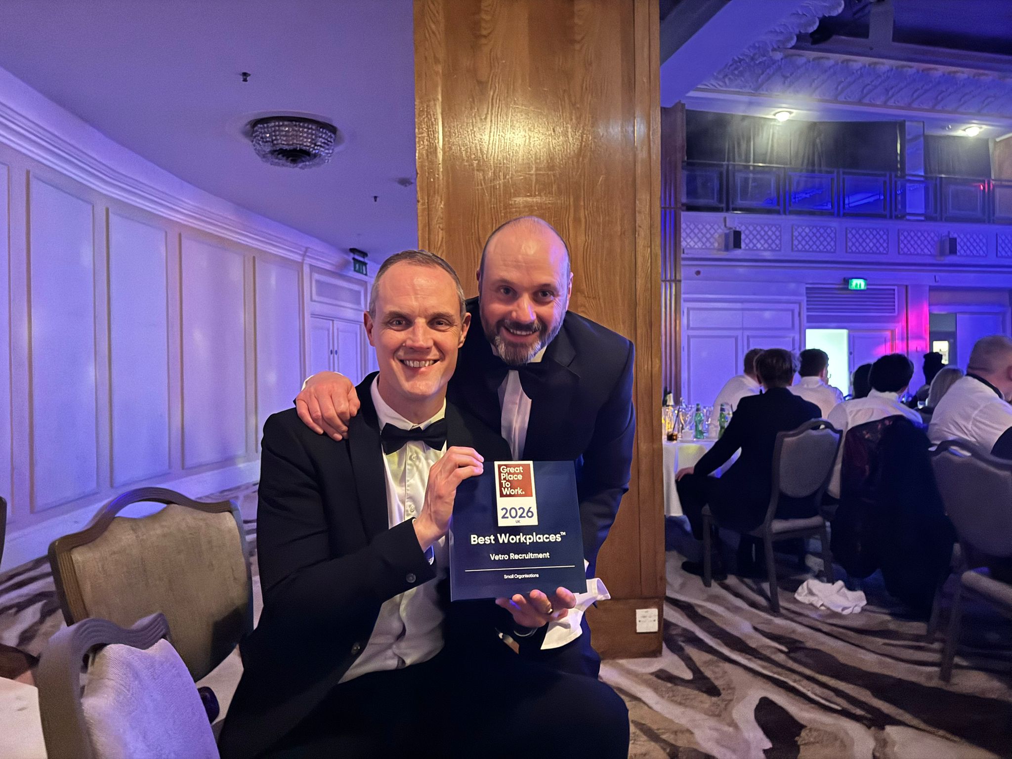 Founding Directors of Vetro Recruitment Alun and Alastair at the Great Place to Work Awards 2026