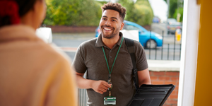 A Housing Support Worker arriving to help someone