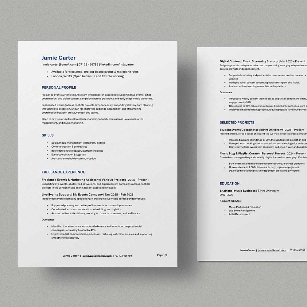 Freelance CV Template
