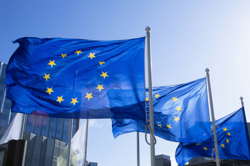 3 European Union Flags