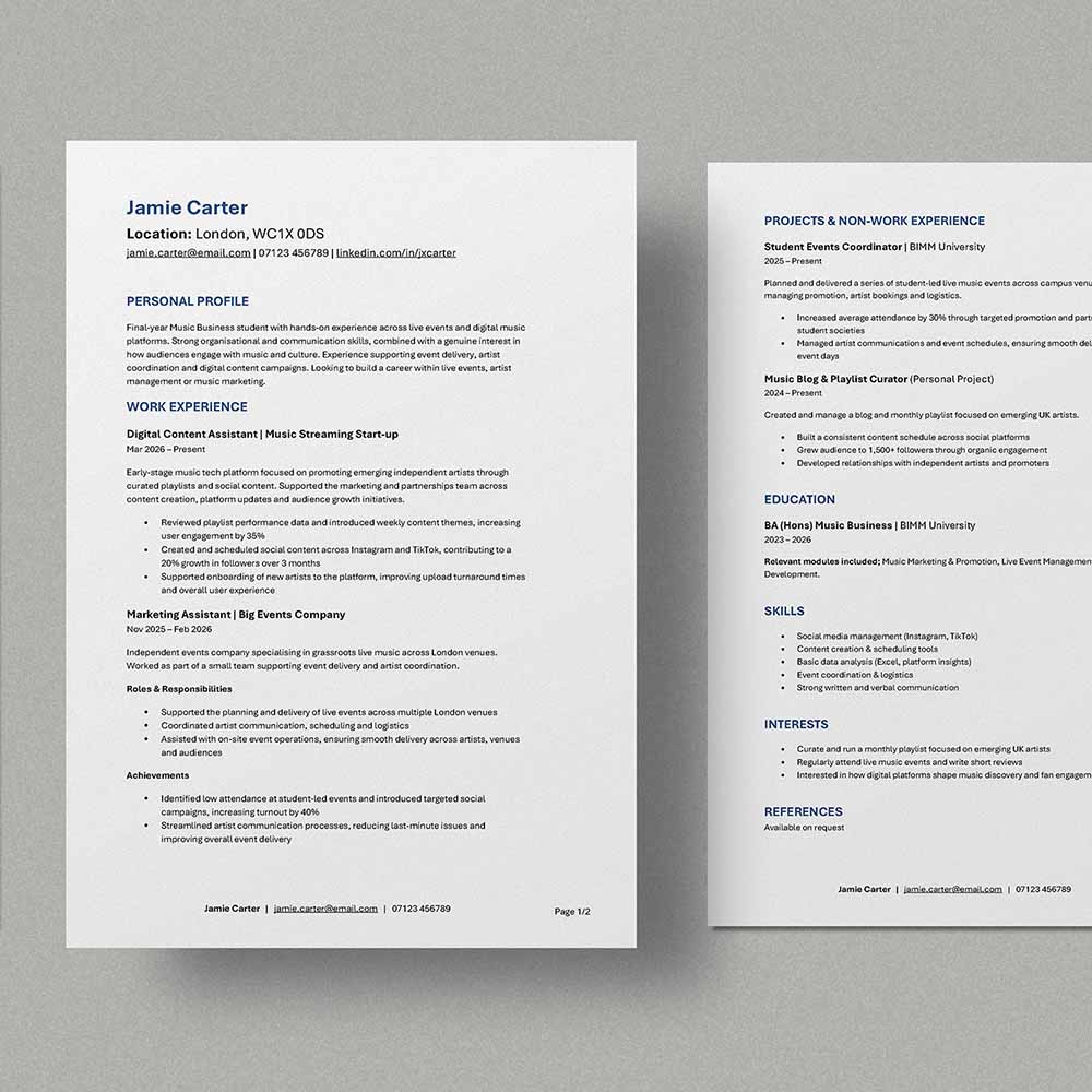 Permanent CV Template