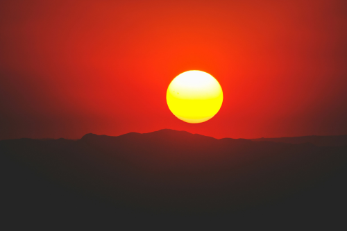 Sun over the horizon