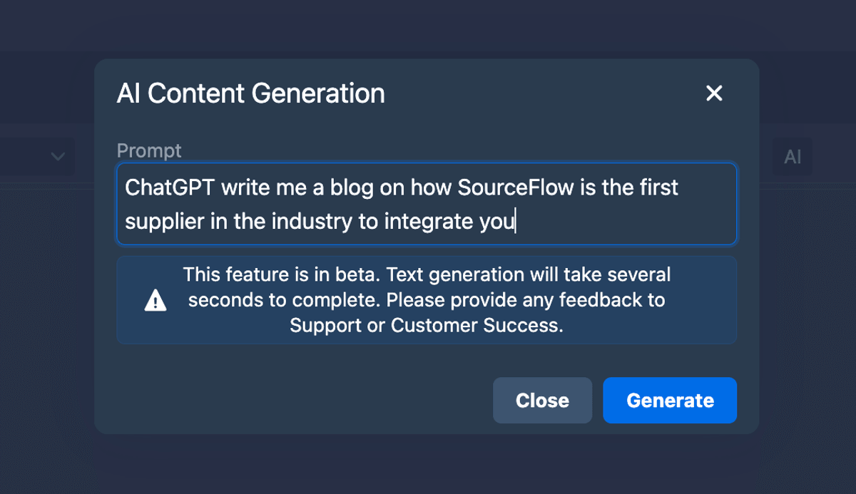 ChatGPT write me a blog on how SourceFlow is the first supplier in the industry to integrate you