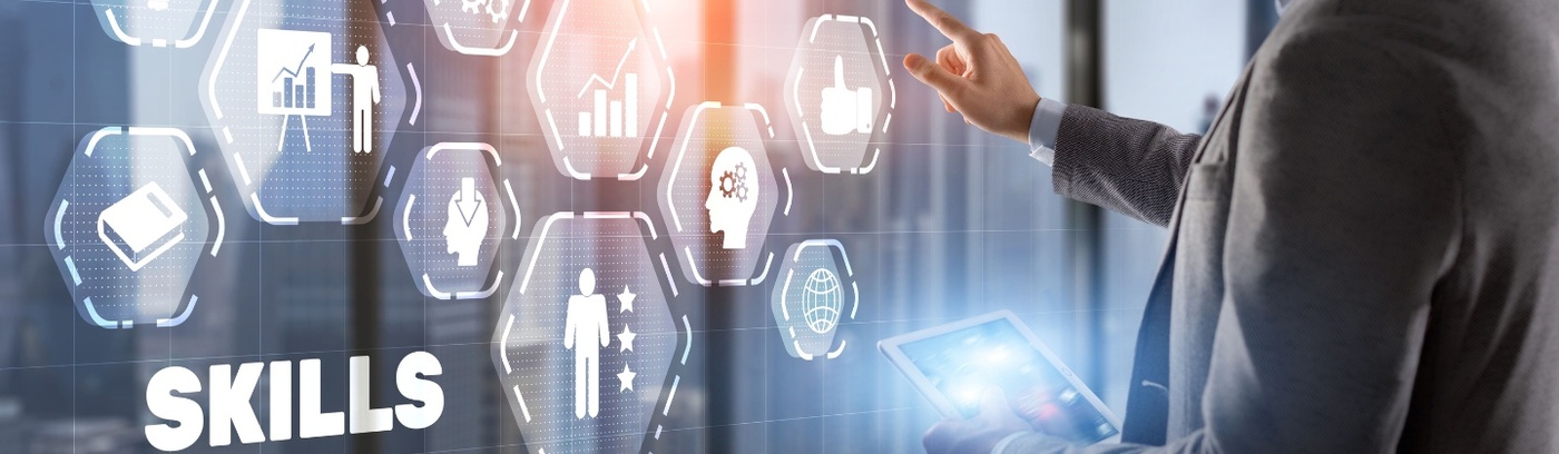 A professional engaged in tech upskilling, showcasing essential skills for success in the digital age.