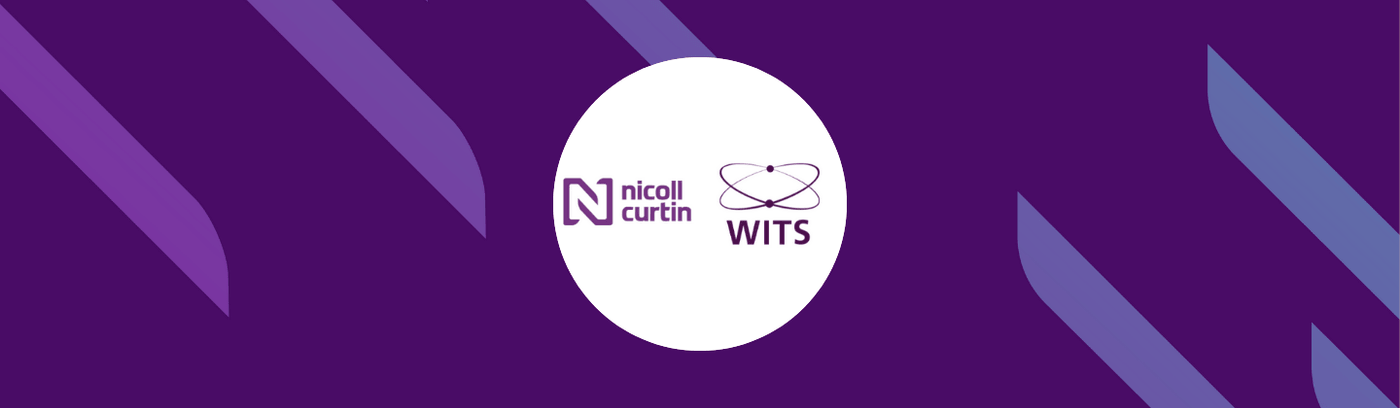 Modern purple background featuring Nicoll Curtin and WITS Ireland logos.