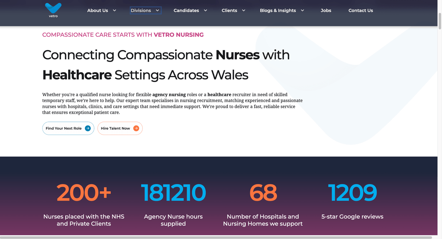 Vetro Recruitment Website Design 6