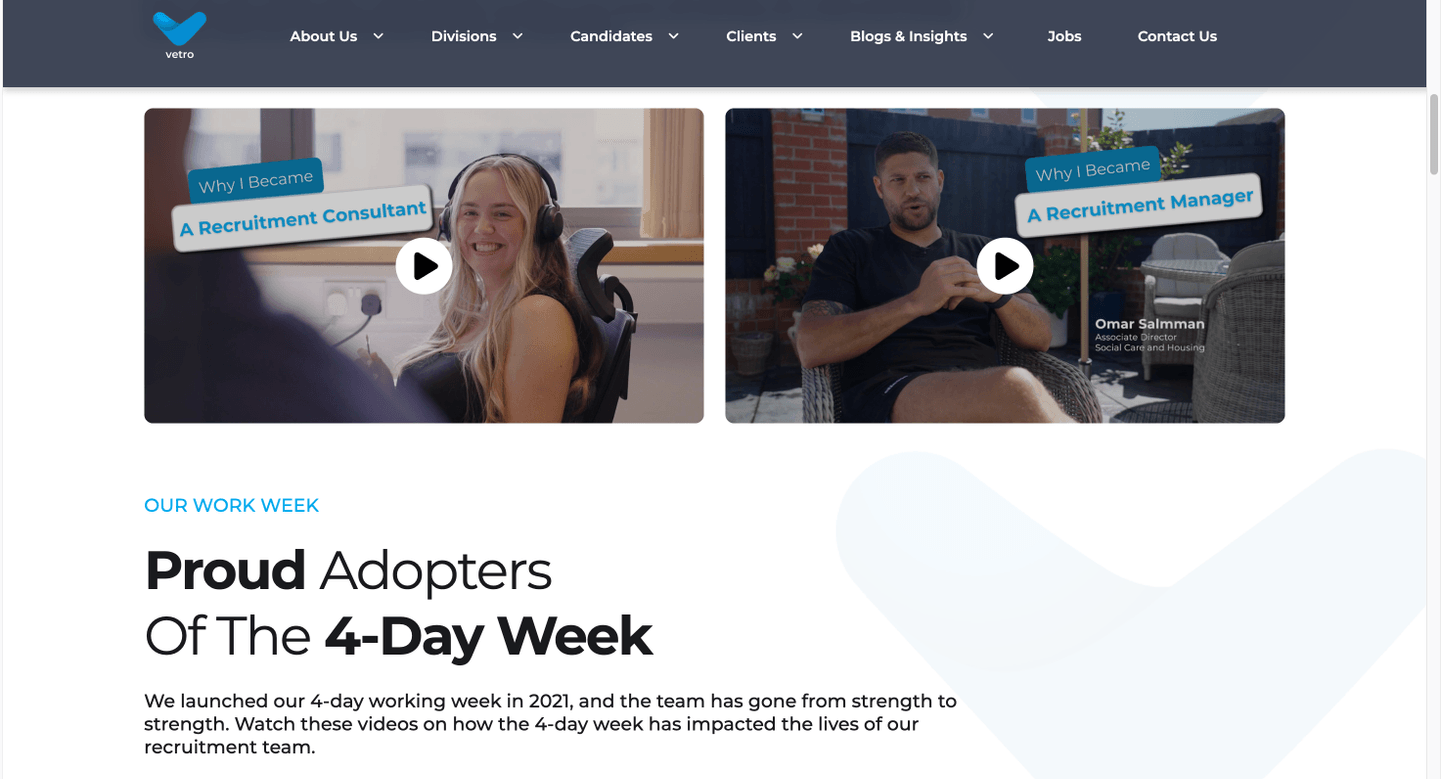 Vetro Recruitment Website Design 5