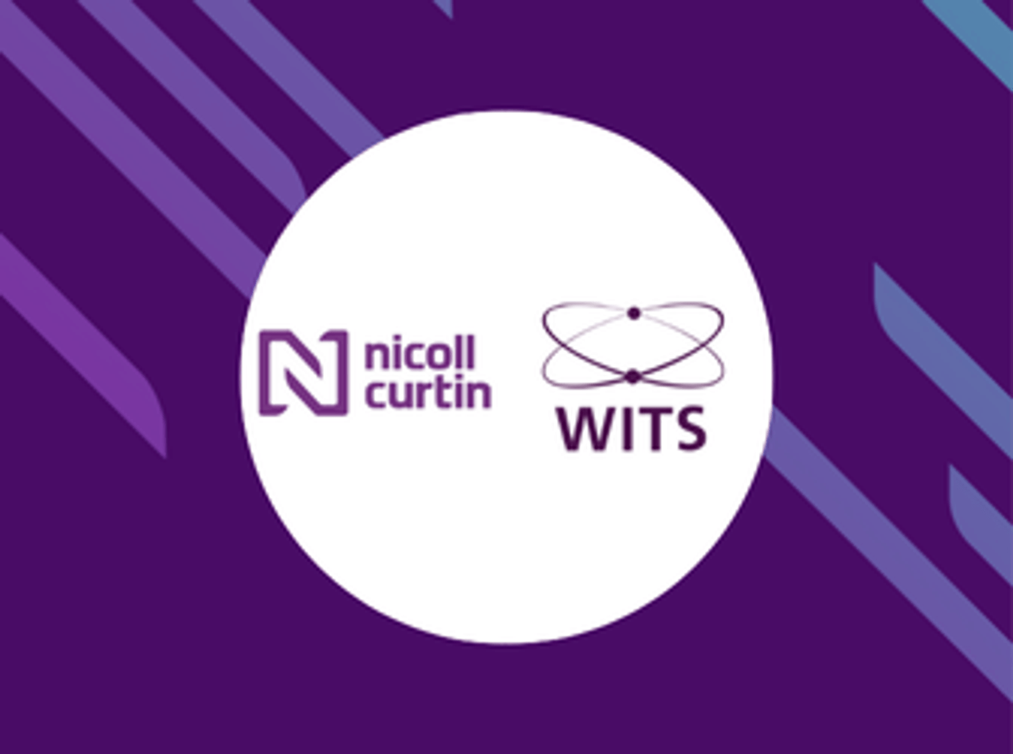 Modern purple background featuring Nicoll Curtin and WITS Ireland logos.