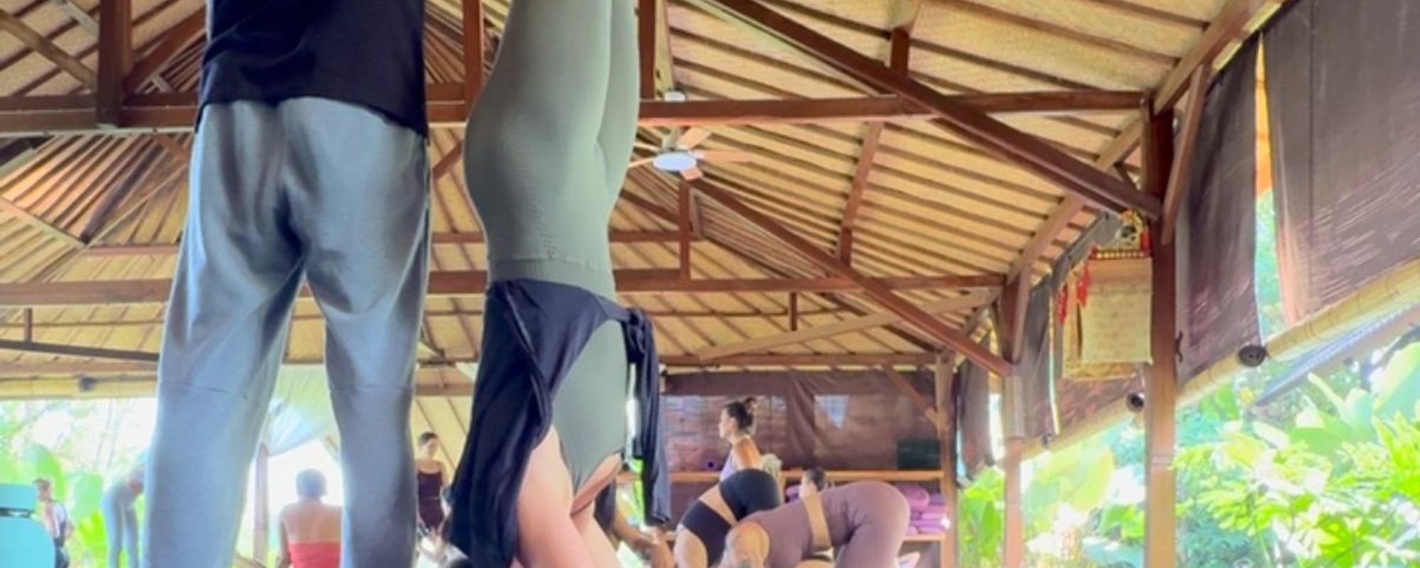 woman doing yoga exercise 
