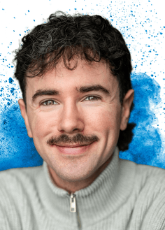 Man smiling with moustache