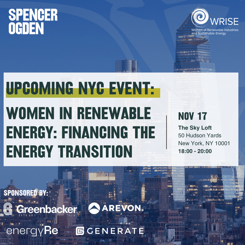 Upcoming NYC Event - Women in Renewable Energy: Financing the Energy Transition