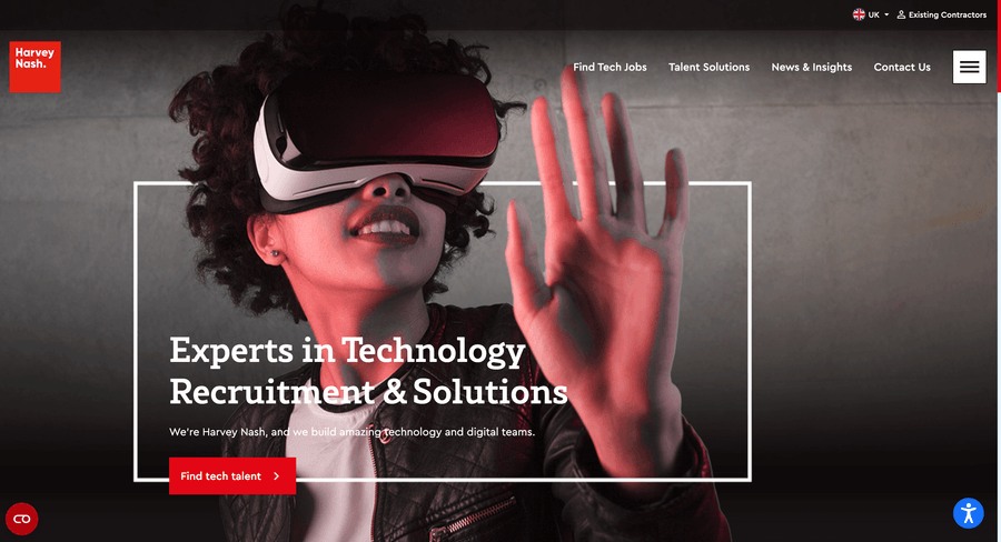 Harvey Nash UK Recruitment Website Screenshot