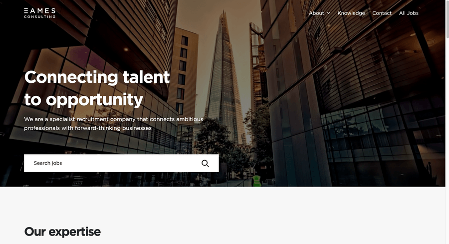 Eames Consulting Recruitment Website Screenshot