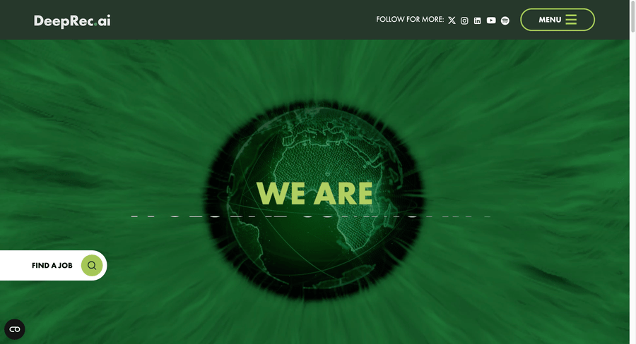 A screenshot of DeepRec.ai's recruitment website